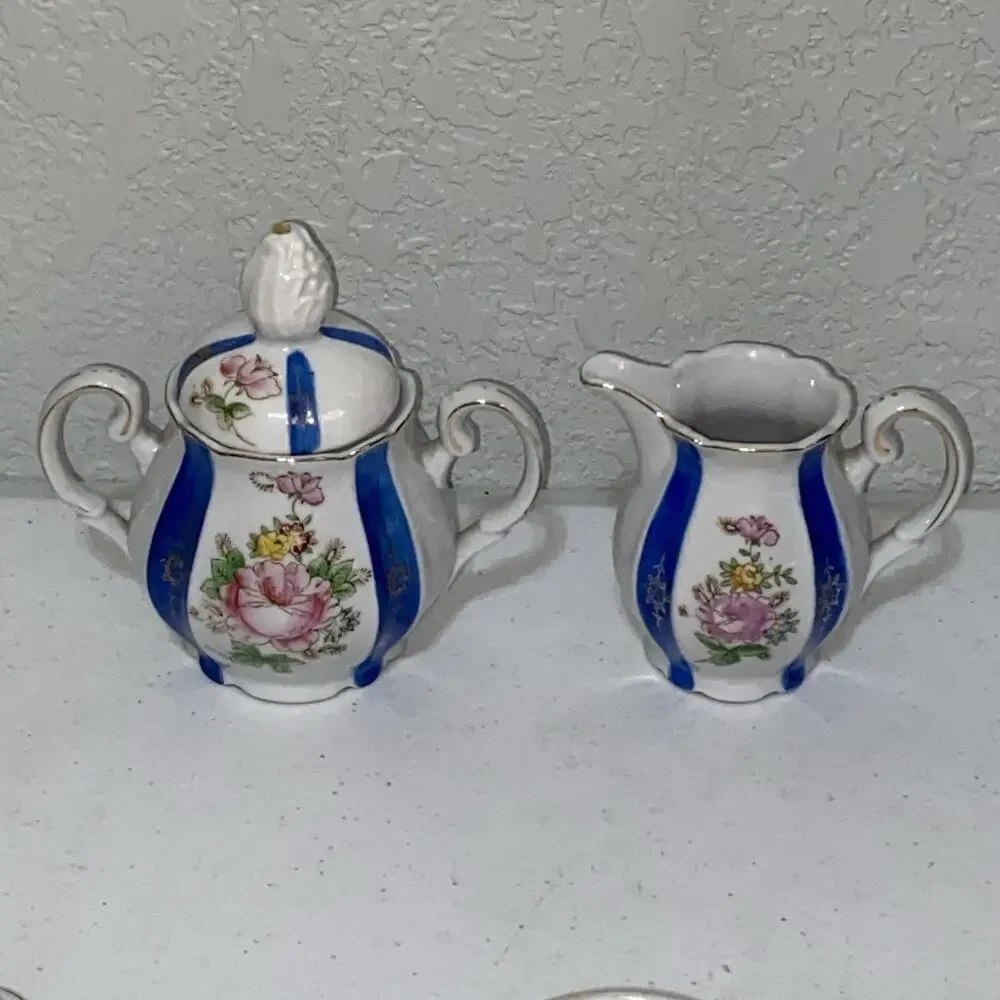 VTG Teapot Coffee Set Occupied Japan Chugai China Teacup Saucer‎ Creamer Sugar